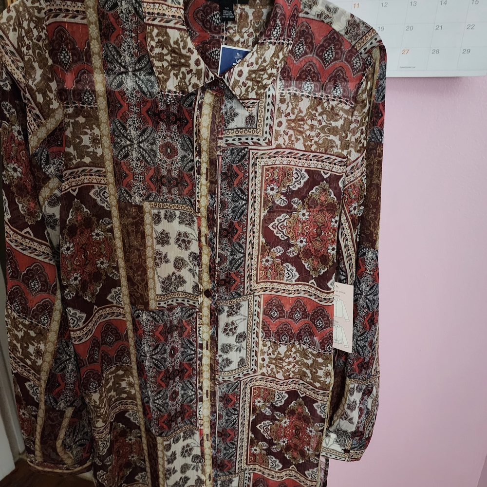 Women's Multicolor Button Down Shirt